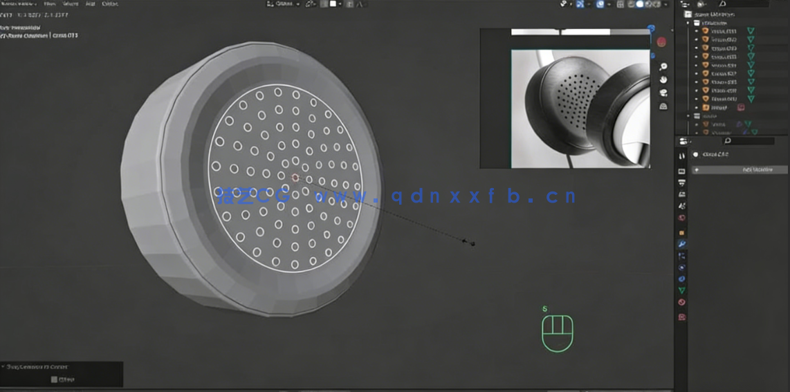 Blender逼真耳机实例制作流程视频教程(图5) Blender逼真耳机实例制作流程视频教程(图5)