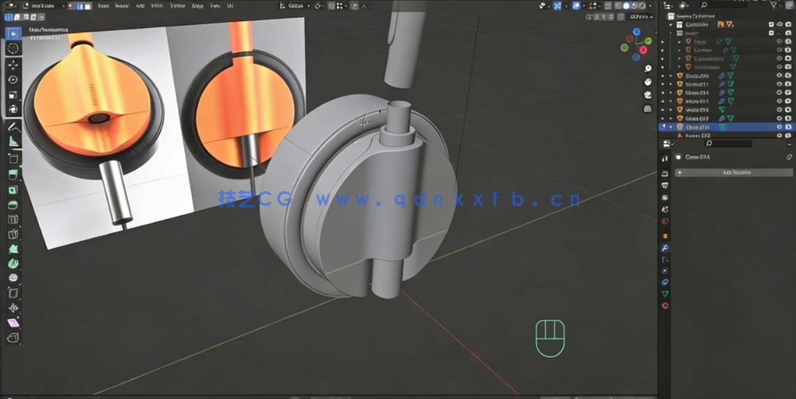 Blender逼真耳机实例制作流程视频教程(图6) Blender逼真耳机实例制作流程视频教程(图6)