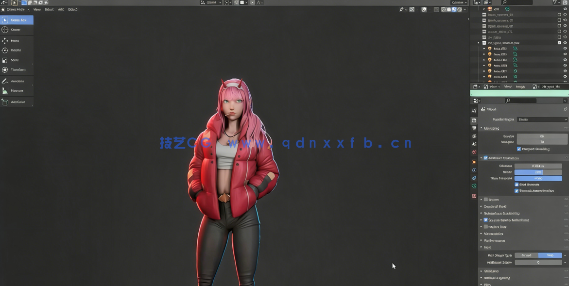 Blender动画角色02ZeroTwo实例制作流程视频课程(图4) Blender动画角色02ZeroTwo实例制作流程视频课程(图4)