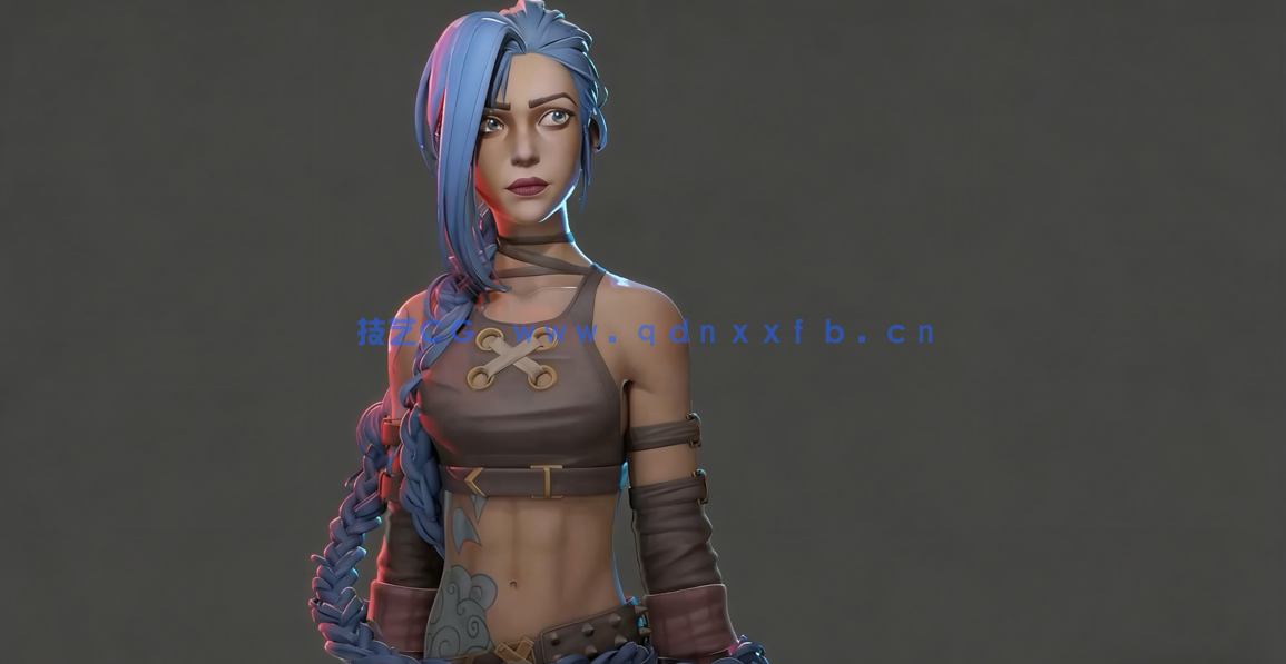 Blender英雄联盟游戏角色暴走萝莉·金克丝Jinx制作视频课程(图2) Blender英雄联盟游戏角色暴走萝莉·金克丝Jinx制作视频课程(图2)