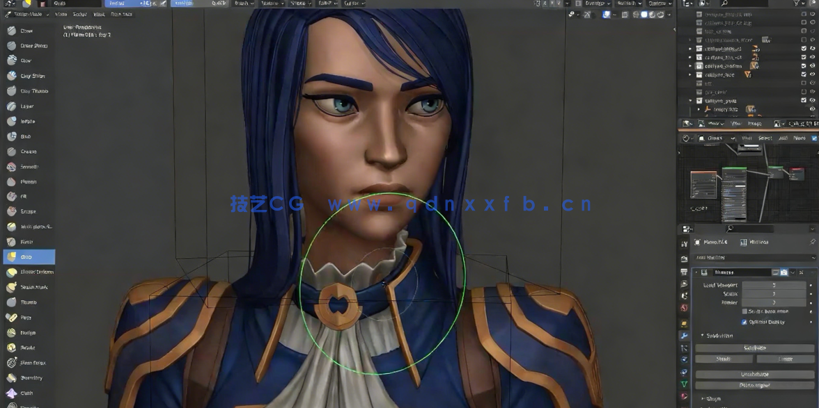 Blender英雄联盟游戏角色皮城女警Caitlyn凯特琳制作视频课程(图3) Blender英雄联盟游戏角色皮城女警Caitlyn凯特琳制作视频课程(图3)