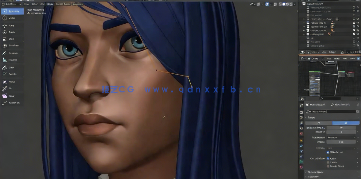 Blender英雄联盟游戏角色皮城女警Caitlyn凯特琳制作视频课程(图4) Blender英雄联盟游戏角色皮城女警Caitlyn凯特琳制作视频课程(图4)