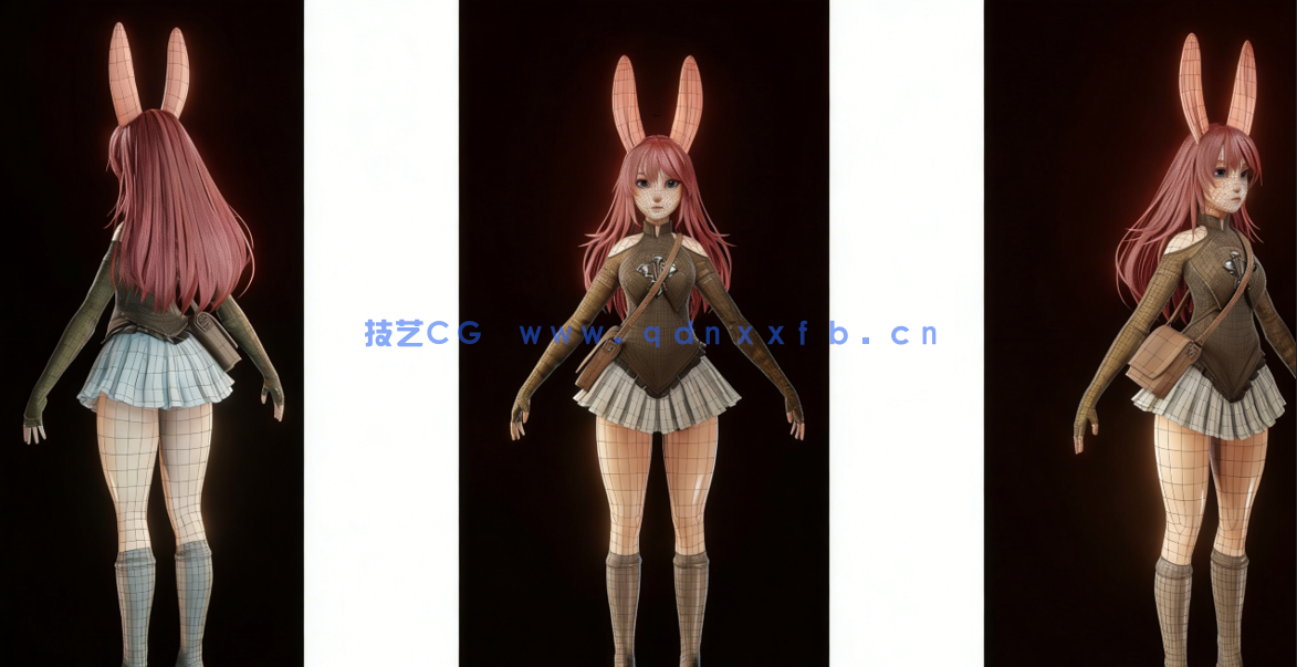 Blender兔女郎游戏角色完整制作工作流程视频教程 (图2) Blender兔女郎游戏角色完整制作工作流程视频教程 (图2)