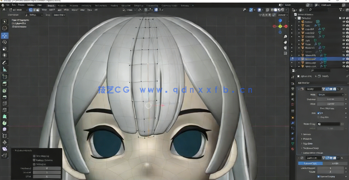 Blender可爱动漫风格校园女孩实例制作视频教程(图2) Blender可爱动漫风格校园女孩实例制作视频教程(图2)