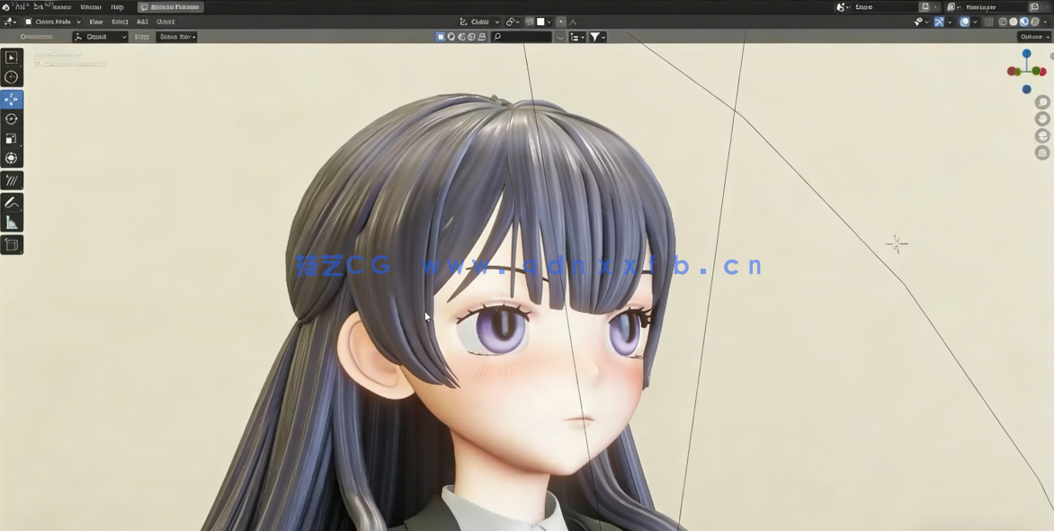 Blender可爱动漫风格校园女孩实例制作视频教程(图3) Blender可爱动漫风格校园女孩实例制作视频教程(图3)