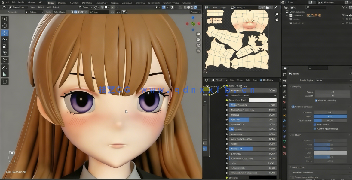Blender可爱动漫风格校园女孩实例制作视频教程(图4) Blender可爱动漫风格校园女孩实例制作视频教程(图4)