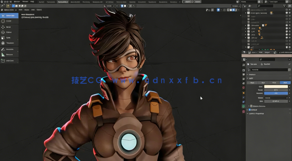 Blender猎空游戏角色实例制作工作流程视频课程 (图3) Blender猎空游戏角色实例制作工作流程视频课程 (图3)