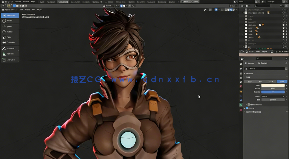 Blender猎空游戏角色实例制作工作流程视频课程 (图4) Blender猎空游戏角色实例制作工作流程视频课程 (图4)