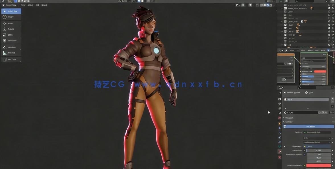 Blender猎空游戏角色实例制作工作流程视频课程 (图5) Blender猎空游戏角色实例制作工作流程视频课程 (图5)
