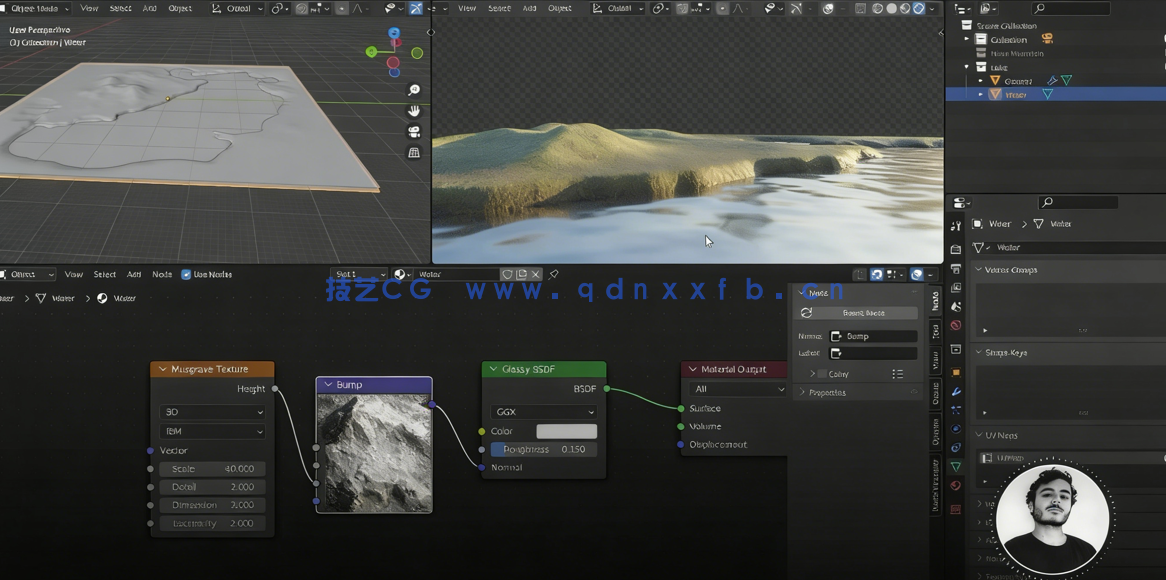 Blender逼真森林山脉景观实例制作视频教程 (图4) Blender逼真森林山脉景观实例制作视频教程 (图4)