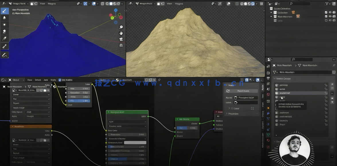 Blender逼真森林山脉景观实例制作视频教程 (图2) Blender逼真森林山脉景观实例制作视频教程 (图2)