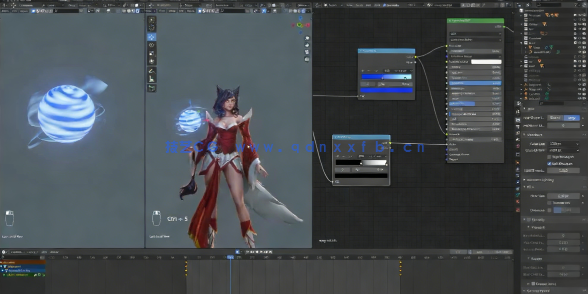 Blender阿狸狐妖英雄联盟游戏角色完整制作流程视频教程 (图3) Blender阿狸狐妖英雄联盟游戏角色完整制作流程视频教程 (图3)