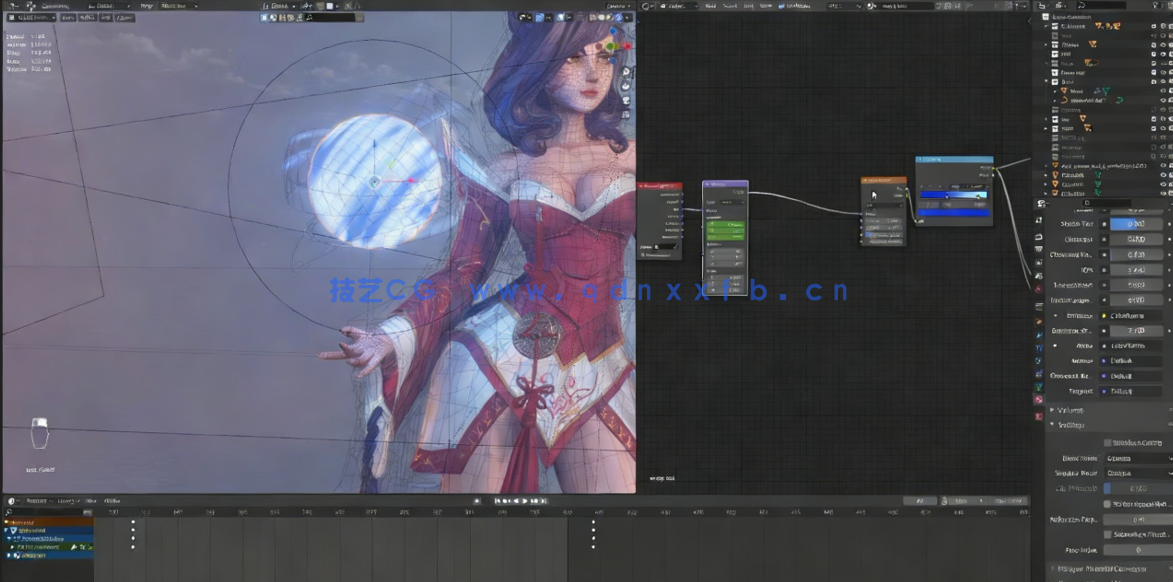 Blender阿狸狐妖英雄联盟游戏角色完整制作流程视频教程 (图4) Blender阿狸狐妖英雄联盟游戏角色完整制作流程视频教程 (图4)