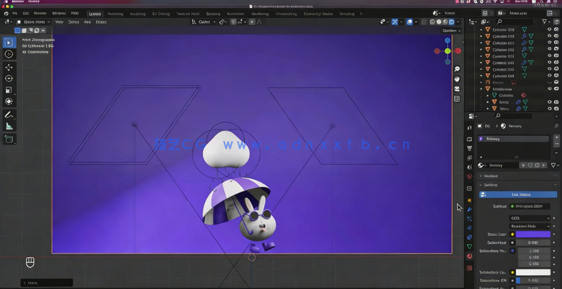 Blender 3D角色视觉插画设计完整制作流程视频教程(图4) Blender 3D角色视觉插画设计完整制作流程视频教程(图4)