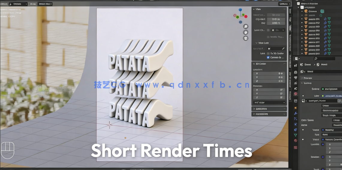 Blender动态文字排版动画制作视频教程(图4) Blender动态文字排版动画制作视频教程(图4)