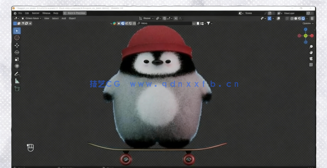 Blender可爱滑板企鹅完整实例制作流程视频教程(图3) Blender可爱滑板企鹅完整实例制作流程视频教程(图3)