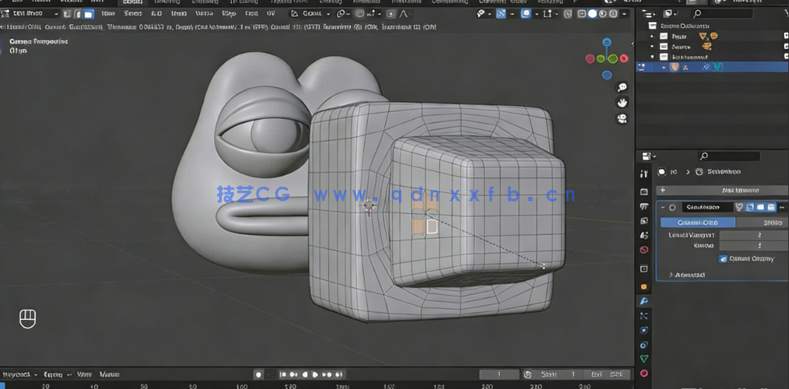 Blender 4粘土风格青蛙完整实例制作视频教程(图2) Blender 4粘土风格青蛙完整实例制作视频教程(图2)