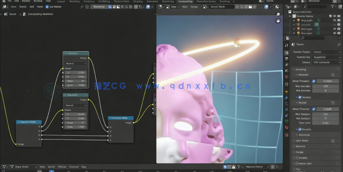 Blender复古3D蒸汽波环绕动画制作视频教程(图5) Blender复古3D蒸汽波环绕动画制作视频教程(图5)