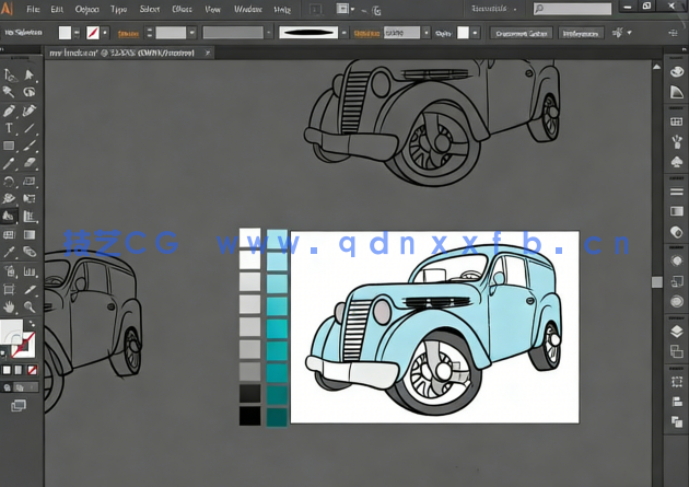 Illustrator矢量老爷车绘制实例训练视频教程(图4) Illustrator矢量老爷车绘制实例训练视频教程(图4)
