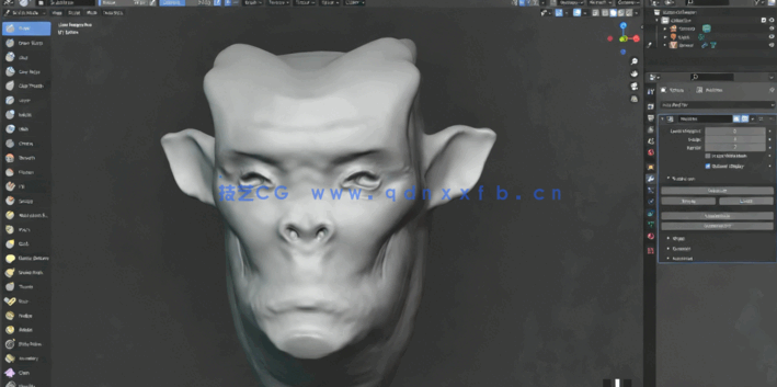 Blender逼真角色雕刻技术训练视频教程 (图4) Blender逼真角色雕刻技术训练视频教程 (图4)