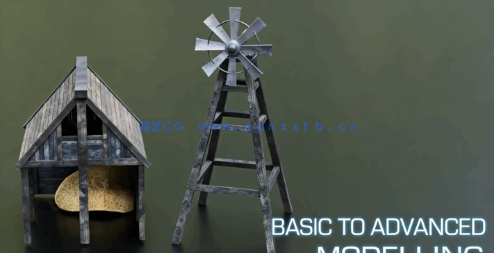 Blender 3.0中世纪农场环境场景完整实例制作训练视频教程(图2) Blender 3.0中世纪农场环境场景完整实例制作训练视频教程(图2)