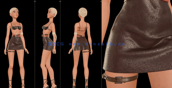 Blender女战士游戏角色完整制作工作流程视频教程 (图4) Blender女战士游戏角色完整制作工作流程视频教程 (图4)