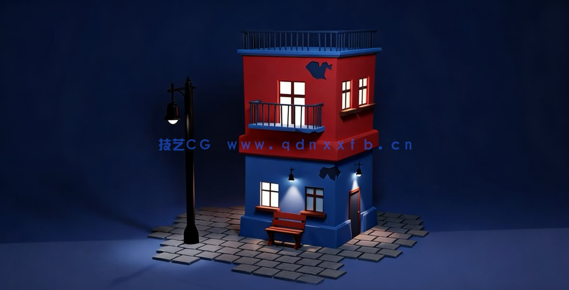 Blender卡通3D建筑动画场景实例制作视频教程(图2) Blender卡通3D建筑动画场景实例制作视频教程(图2)