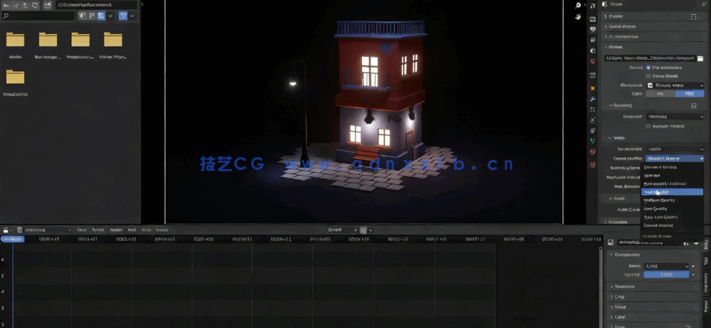Blender卡通3D建筑动画场景实例制作视频教程(图5) Blender卡通3D建筑动画场景实例制作视频教程(图5)