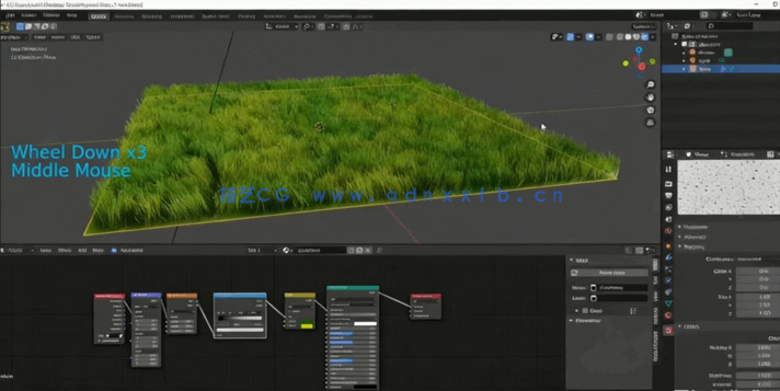 Blender山水云草自然环境实例制作视频教程 (图3) Blender山水云草自然环境实例制作视频教程 (图3)