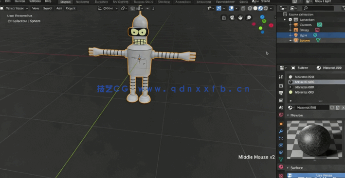 Blender疯狂机器人卡通人物3D建模视频教程(图5) Blender疯狂机器人卡通人物3D建模视频教程(图5)