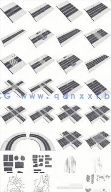 马路道路斑马线3D模型Archmodels Vol.251(图2) 51种道路3D模型+13种贴图素材(图3)