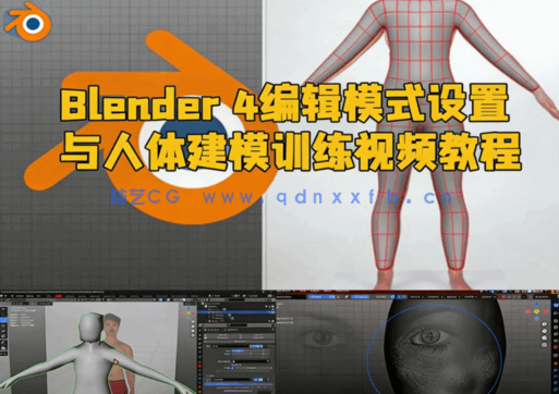 Blender 4编辑模式设置与人体建模训练视频教程(图1) Blender 4编辑模式设置与人体建模训练视频教程(图1)