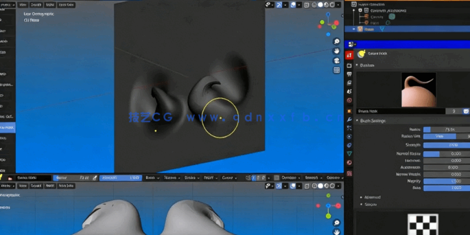 Blender 4编辑模式设置与人体建模训练视频教程(图4) Blender 4编辑模式设置与人体建模训练视频教程(图4)