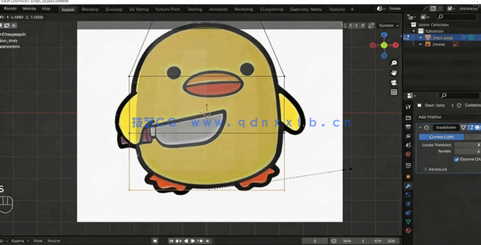 Blender卡通小黄鸭粘土动画实例制作视频教程(图2) Blender卡通小黄鸭粘土动画实例制作视频教程(图2)