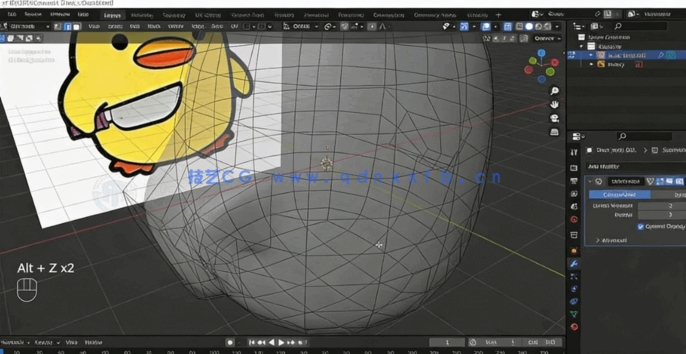 Blender卡通小黄鸭粘土动画实例制作视频教程(图3) Blender卡通小黄鸭粘土动画实例制作视频教程(图3)