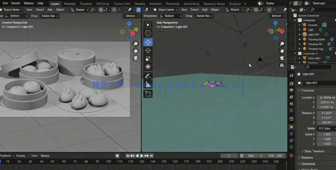 Blender中国包子建模实例制作流程视频教程(图4) Blender中国包子建模实例制作流程视频教程(图4)