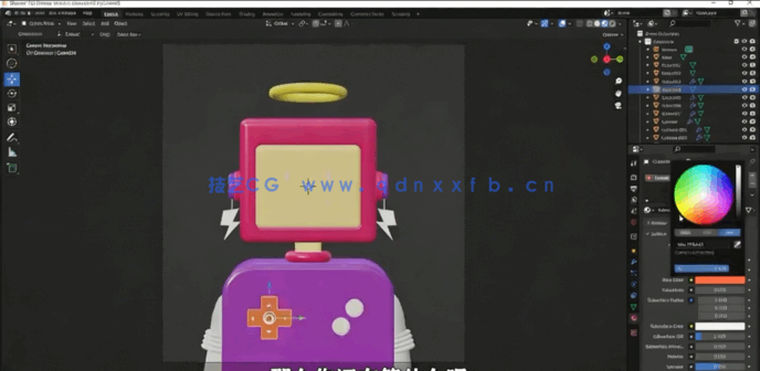 Blender卡通机器人角色完整制作流程视频教程(图6) Blender卡通机器人角色完整制作流程视频教程(图6)