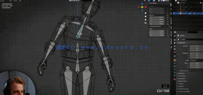 Blender低模人物角色完整制作流程视频教程(图4) Blender低模人物角色完整制作流程视频教程(图4)