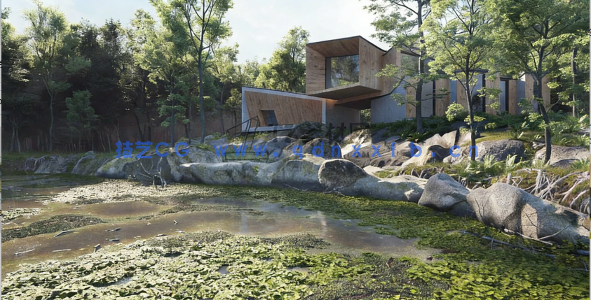 创意森林别墅建筑场景3D模型 Archexteriors Vol. 32(图3)