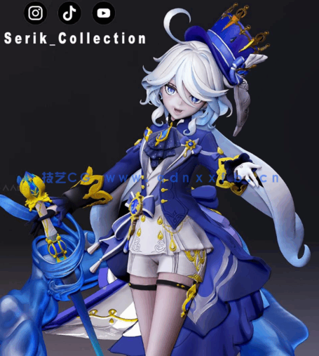 [3D打印人物] 芙宁娜Furina《原神》游戏角色雕刻手办3D打印模型(图1)