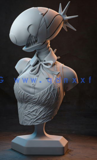 [3D打印人物] 蕾塞Reze变身炸弹人版《链锯人》动漫角色雕刻手办3D打印模型(图4)