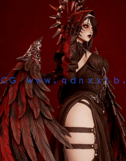 [3D打印人物] 腐化堕落修女Corrupted Nun角色雕刻手办3D打印模型(图3)