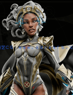 [3D打印人物] 暴风女经典造型Storm《X战警》漫威角色雕刻手办3D打印模型(图1)