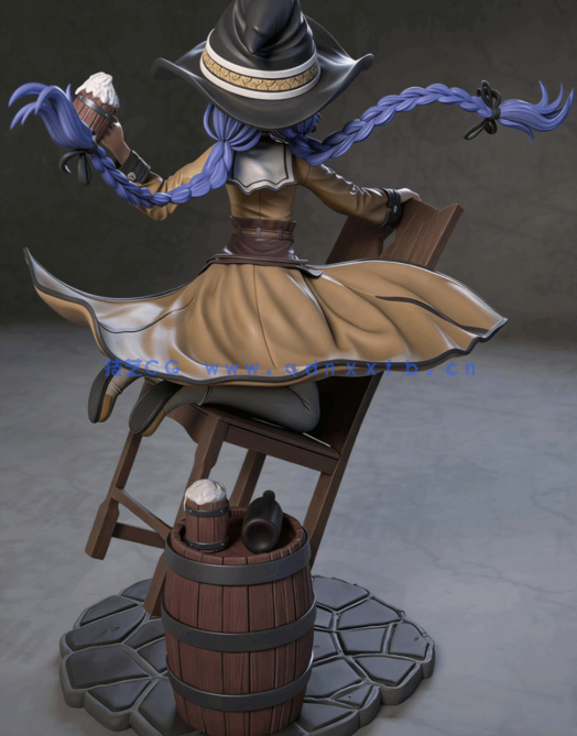 [3D打印人物] 洛琪希·米格路迪亚《无职转生》动漫角色雕刻手办3D打印模型(图4)