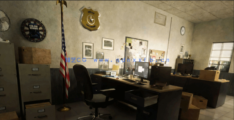 [室内设计] 警察局执法大楼室内场景3D模型合集(图3)