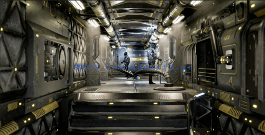 [室内设计] 30组模块化逼真科幻赛博朋克建筑环境场景3D模型(图2)