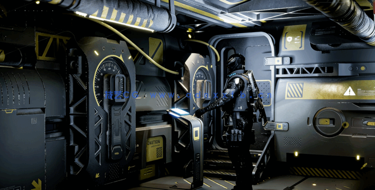 [室内设计] 30组模块化逼真科幻赛博朋克建筑环境场景3D模型(图5)