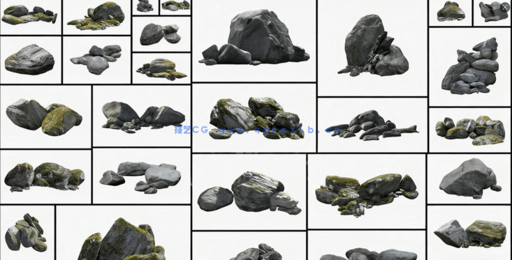 高清岩石与石头PNG素材PHOTOBASH – Rocks & Stones(图1)