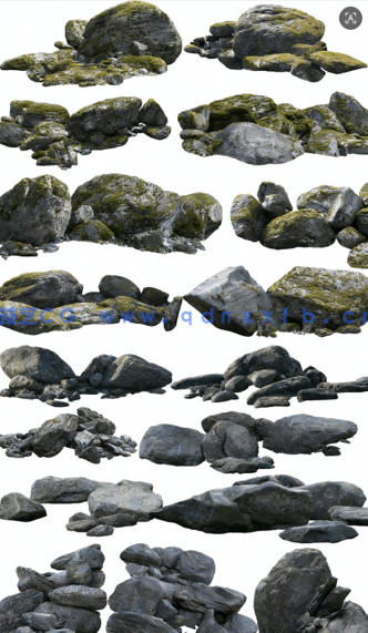 高清岩石与石头PNG素材PHOTOBASH – Rocks & Stones(图2)