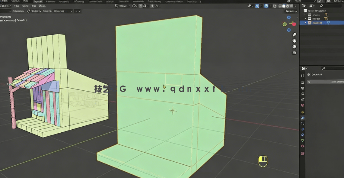 Blender微场景从建模到渲染风格化资产制作视频教程(图4) Blender微场景从建模到渲染风格化资产制作视频教程(图4)